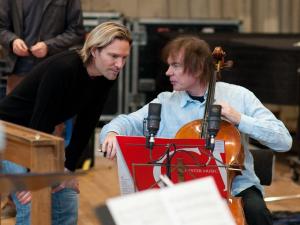 Julian recording with Eric Whitacre (credit Chris O’Donovan)