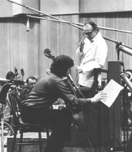 Julian Lloyd Webber recording with Lorin Maazel